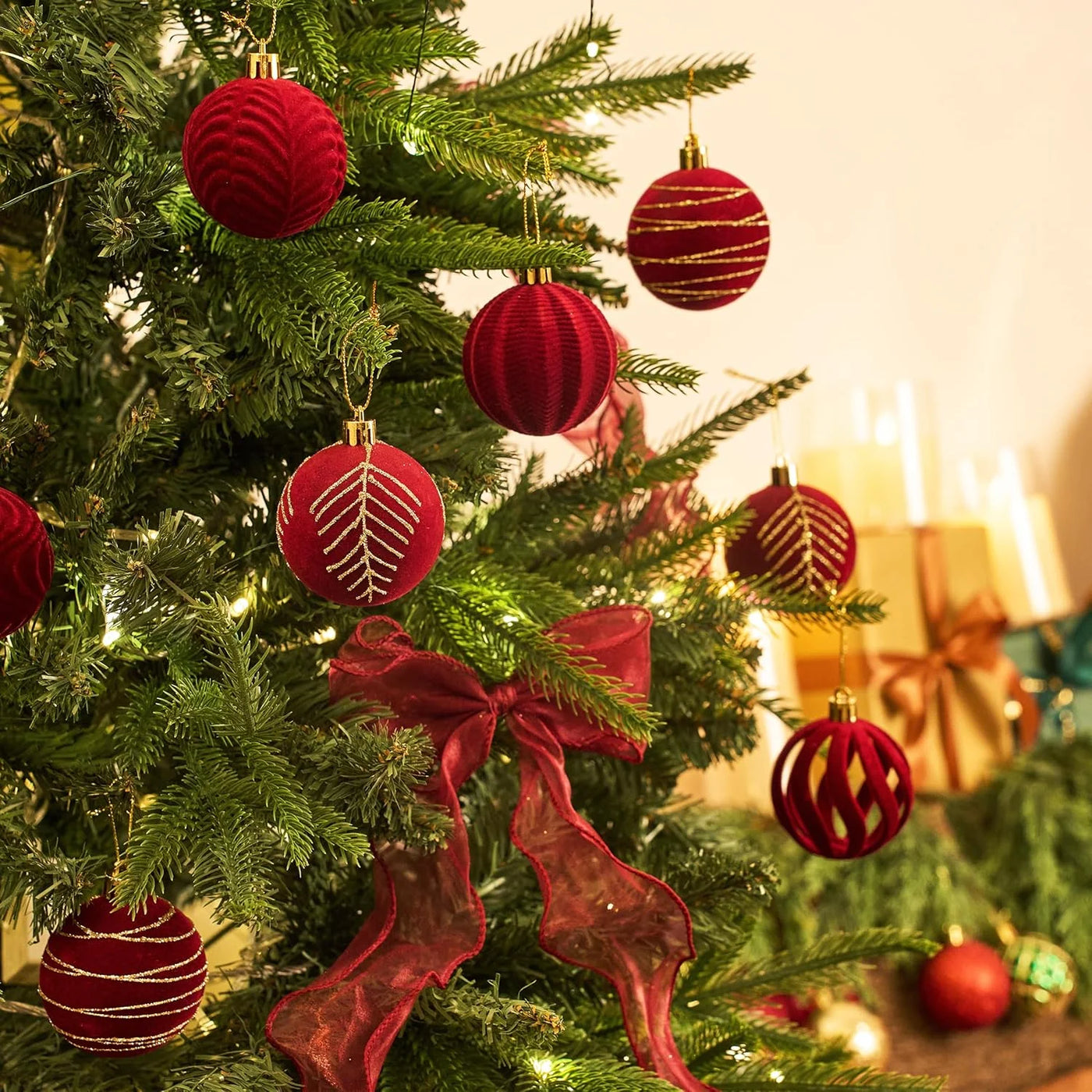 Boules de Noël en velours